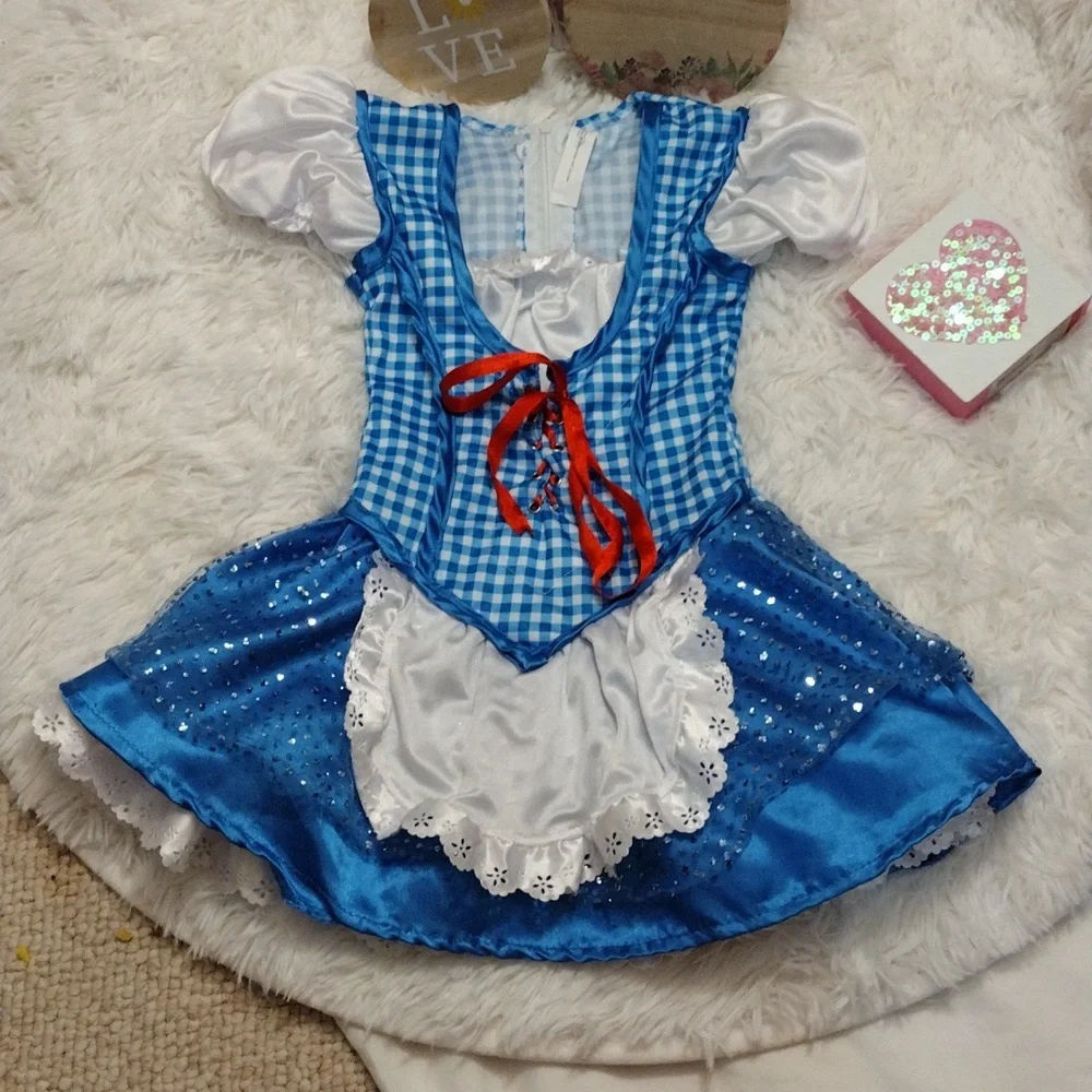 Blue and White Kids Costume Dress Girl Size 3T-4T